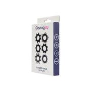 Loving Joy Textured – zestaw 6 pierścieni z TPE