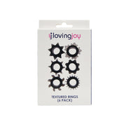 Loving Joy Textured – zestaw 6 pierścieni z TPE