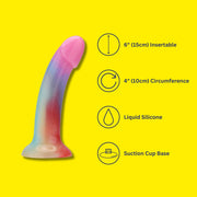 MINA Iridescent – silikonowe dildo z przyssawką 18 cm