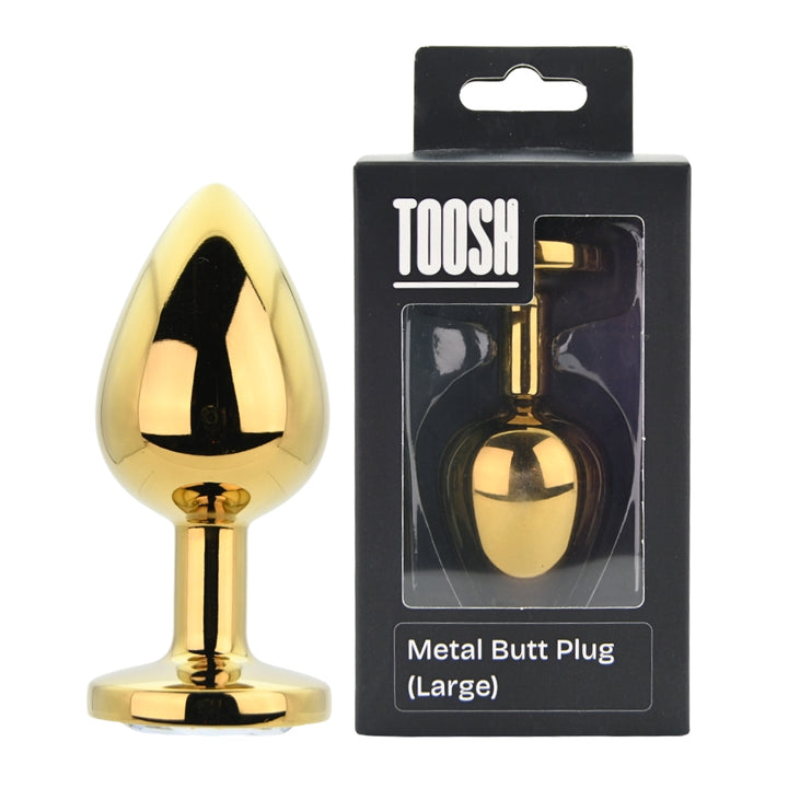 Toosh Large – metalowy korek analny 9,5 cm, złoty