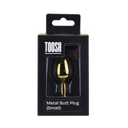 Toosh Small – złoty korek analny 7,2 cm z różową ozdobą