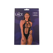 Lace by LJ – body halter z paskami i wycięciami