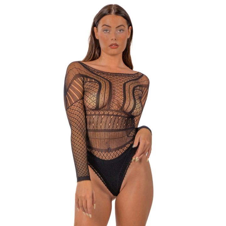 Lace by LJ – koronkowe body Seamless z długim rękawem