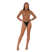Lace by LJ – body z siatki z długimi rękawami