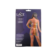 Lace by LJ – tęczowa sukienka mini z długimi rękawami