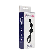 Loving Joy Triple Ripple – kulki analne, czarne