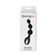 Loving Joy Triple Ripple – kulki analne, czarne