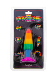 ToyJoy Pride Twink Medium — tęczowy korek silikonowy — 10550-X-RAINBOW — opakowanie lub drugi widok