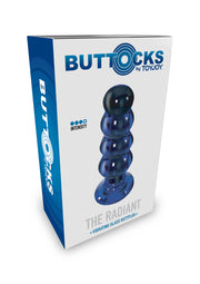 ToyJoy Buttocks Radiant Vibrating Glass Plug — niebieski – fotografia produktu wg LaGrana