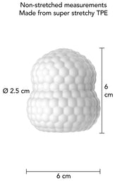 Rysunek wymiarów — ToyJoy Mini Masturbator Block — Biały
