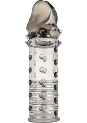 ToyJoy Power Stud Sleeve — nakładka TPE z wypustkami — Dymny