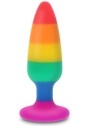 ToyJoy Pride Hunk Large — tęczowy korek silikonowy — 10551-X-RAINBOW