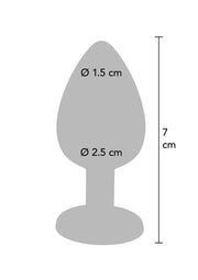 ToyJoy Diamond Booty Jewel — silikonowy korek z ozdobą — Fioletowy / Small — opakowanie lub drugi widok