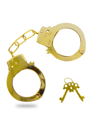 ToyJoy Metal Handcuffs — metalowe kajdanki z kluczykami — Złoty