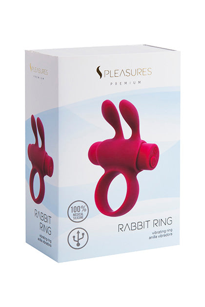 S Pleasures Rabbit Ring – pierścień wibrujący, różowy