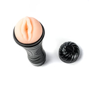 Simple Pleasure masturbator z wibracją wagina cyberskóra baterie czarny – zdjęcie 2