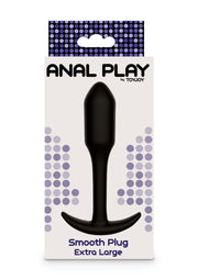 ToyJoy Smooth Plug — czarny korek silikonowy S–XL — Extra Large — 13,7 cm — opakowanie lub drugi widok