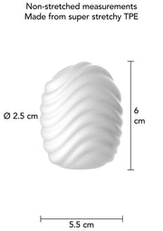 Rysunek wymiarów — ToyJoy Mini Masturbator Wave — Biały