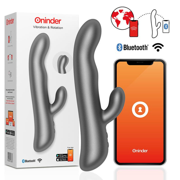 Oninder Oslo – wibrator obrotowy z aplikacją, czarny