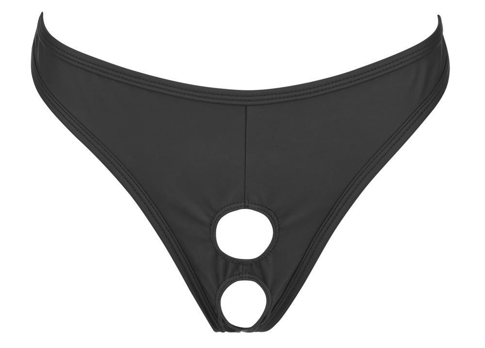 Svenjoyment — stringi wetlook z dwoma otworami