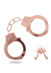 ToyJoy Metal Handcuffs — metalowe kajdanki z kluczykami — Różowe złoto