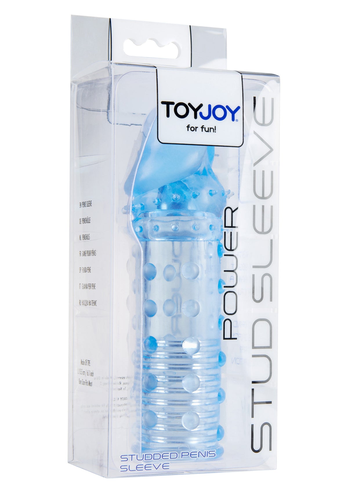 ToyJoy Power Stud Sleeve — nakładka TPE z wypustkami — Niebieski