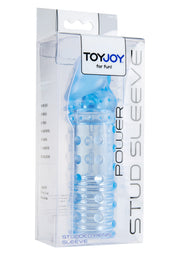 ToyJoy Power Stud Sleeve — nakładka TPE z wypustkami — Niebieski