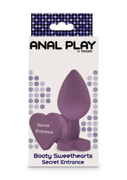 ToyJoy Booty Sweethearts — silikonowy korek z sercem — Fioletowy — opakowanie lub drugi widok