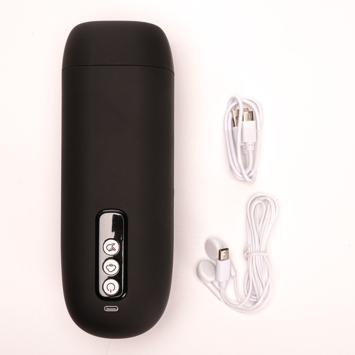 Velvet Touch masturbator z wibracją ssaniem cyberskóra ładowany usb czarny – zdjęcie 1