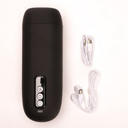 Velvet Touch masturbator z wibracją ssaniem cyberskóra ładowany usb czarny – zdjęcie 1