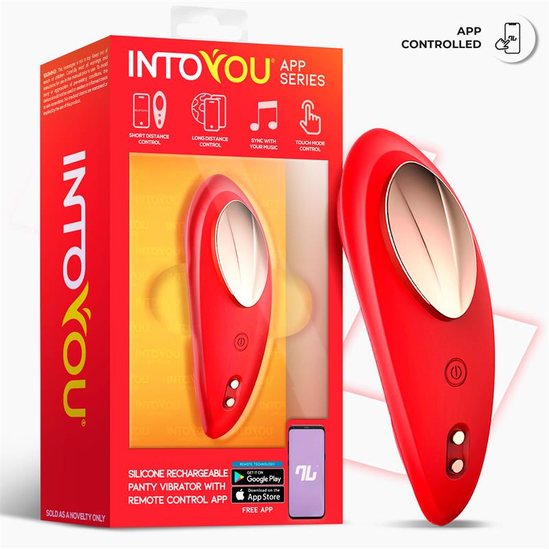 Panty Vibrator with App Silicone Red – fotografia 1