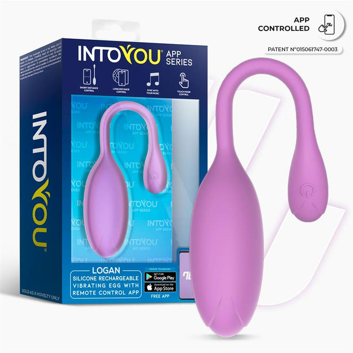 INTOYOU Logan – fioletowe jajko wibrujące z aplikacją